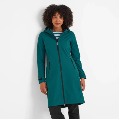 Image of TOG24 Womens Waterproof Softshell Coat &amp; Jacket. 8K Protection, Breathable Windproof. Toggle Adjusters On Hood Opening, Microfleece Bonded To The Inside For Maximum Warmth Comfort