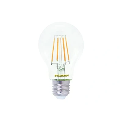 Image of Sylvania LED Light Bulb, Clear Filament Finish, GLS shape, E27 cap, 60W Equivalent Wattage, 806 Lumens, Warm White colour (2700K), Non Dimmable. For all rooms in the house and Commercial applications.