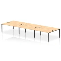 Image of Impulse Bench B2B 6 Person 1600 Black Frame Office Desk Maple