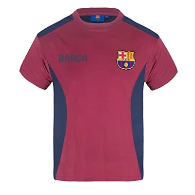 Image of FC Barcelona Official Gift Boys Poly T Shirt Red 2 3 Years