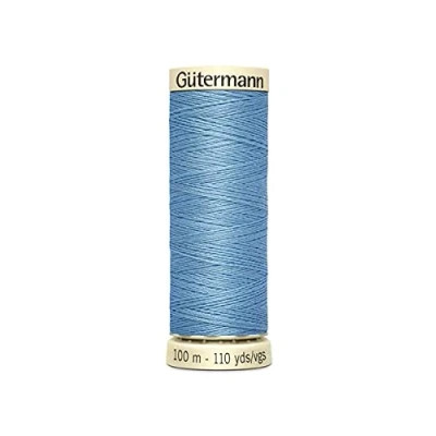 Image of Gutermann Sew All Polyester Thread, Baby Blue 0143, 100 m, 5.5 x 1.8 cm