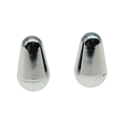 Image of KAISH 2pcs Guitar 5 Way Pickup Switch Tip Cap Knob for USA Strat/Stratocaster Chrome