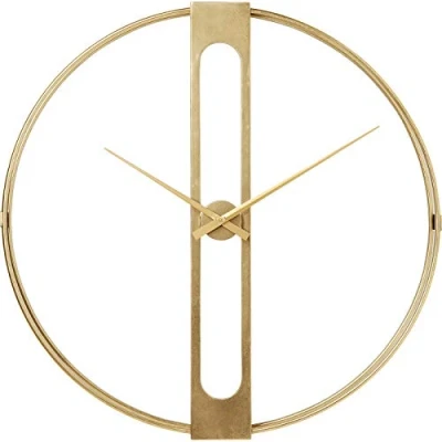 Image of Kare Design Wall Clock Clip, Gold, Glamour, Large Clock, Battery Operated, Minimalistic, Living Room, Dining Hallway, Bedroom, Kitchen, Steel, 107x107x14,5 (H/W/D)