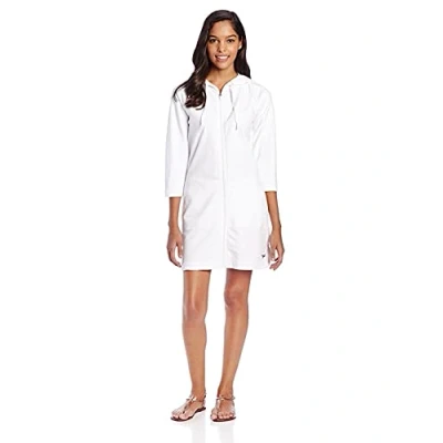 Image of Speedo Women&#039;s Uv Aquatic Quarter Sleeve Robe Solid Swimwear Cover Up, White, M UK