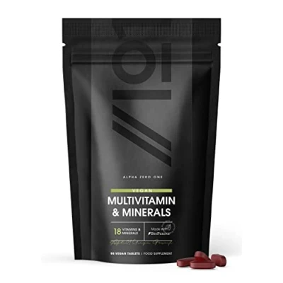 Image of Multivitamins &amp; Minerals for Men and Women 90 Vegan Tablets High Strength 18 Essential Vitamins with Iron, Vitamin C, B12 D3 by Alpha01