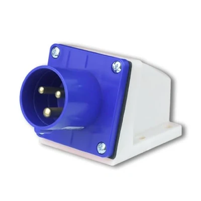 Image of Blue Industrial Plug &amp; Sockets SUPERTOOL 16A 220v IP44 3 pin Site Wall Socket Waterproof Connector 2P+Earth Male/Female (#513)