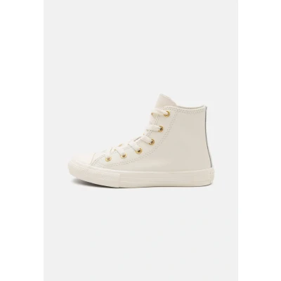 Image of Converse Chuck Taylor ALL STAR Unisex Hightop trainers for kids, Size: 11K, Egret/metallic light gold Leather