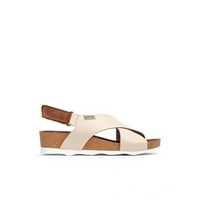 Image of Palma Calfskin Leather Women&#039;s Wedge Ankle Strap Sandals