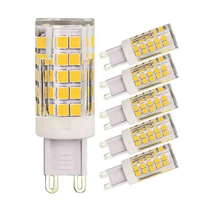 Image of MJIUZHOU 5 Pack G9 LED Light Bulbs Dimmable 4W Equivalent to 40W 30W 35W Halogen Warm White 3000k 400 Lumen 220V 360 Beam Angle JCD Energy Saving Bi Pin Base Bulb