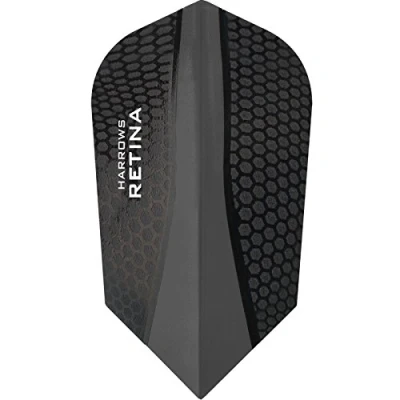 Image of Harrows Retina Dart Flights 100 Micron Extra Strong Slim 5 Sets (15) (Black)