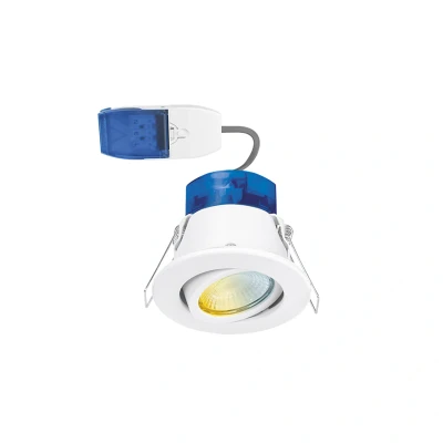 Image of Aurora R6 Adjustable Fire Rated CCT &amp; Wattage Switchable LED Downlight White