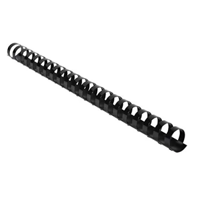 Image of Exacompta Ref 75601E Binding Combs 20mm Thick, 21 Rings, Suitable for A4 Documents, Holds Approx. 150 210 Sheets, Made from PVC Material Black (Pack of 100)