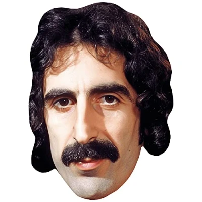 Image of Frank Zappa (Moustache) Celebrity Mask, Flat Card Face, Fancy Dress Mask