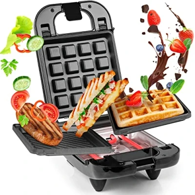 Image of Duronic Waffle Maker WM32, Deep Fill Single Iron with DETACHABLE PLATES, 650W, Non Stick for Easy Cleaning, Automatic Temperature Control, Cooks Homemade Belgian Waffles Breakfast/Dessert