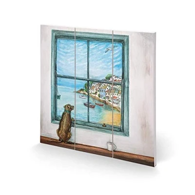 Image of Joe Ramm SQ12613A Wooden Print 30 x cm (Harbour Harry), MDF, Multi Colour, 1.2