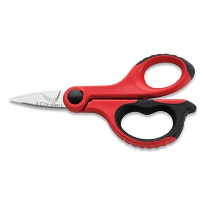 Image of Electric Protective Scissors Micro Serrated 15 cm 6&quot; red