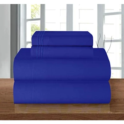 Image of Elegant Comfort ® 1500 Thread Count Wrinkle Resistant Egyptian Quality Ultra Soft Luxurious 4 pcs Bed Sheet Set, Deep Pocket Up to 16&quot; Many Size and Colors, King, Royal Blue