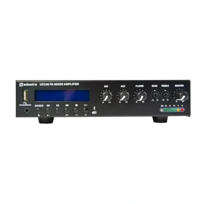 Image of Adastra UX Series Compact 100V Mixer Amplifier with 240W of True Output Power Full Audio playback Though Multimedia Player Dab+ Bluetooth