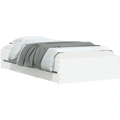 Image of vidaXL Bed Frame with Drawers without Mattress White 75x190 cm Small Single