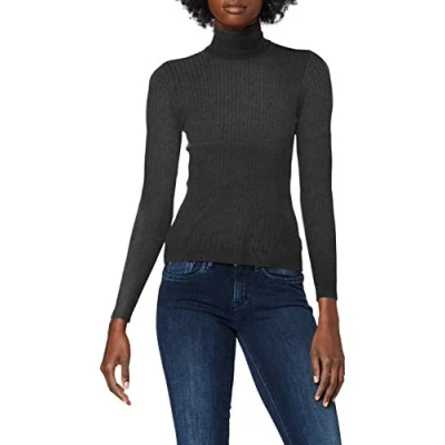 Image of ONLY Women&#039;s ONLKAROL L/S Rollneck Pullover KNT NOOS Sweater, Dark Grey Blend, M