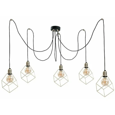 Image of Taho Cluster Pendant Ceiling Light Gold, 5x E27