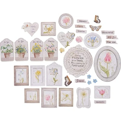Image of Stamperia Intl Assorted Die Cuts Romantic Garden House, Multicoloured, one Bag
