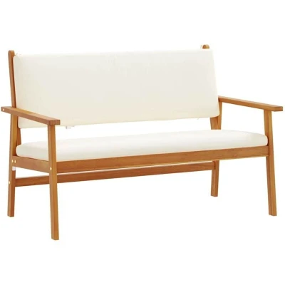 Image of vidaXL Garden Bench with Cushions Solid Wood Acacia