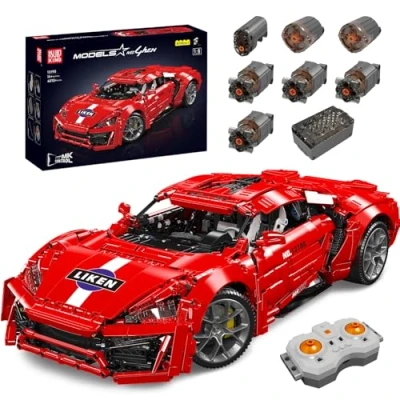 Image of Mould King 13190 Super Sports Car Building Block Set, 4070 Pieces Technology Race Model Kit with Motors, Constrution Vehicle Collectible for Adult