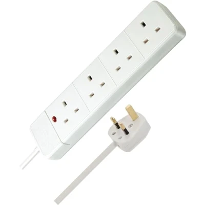 Image of Brennenstuhl 4 Way Extension Lead with neon indicator (2m cable, Power Strip 90 angle of sockets)