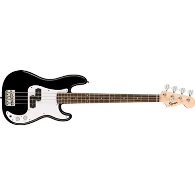 Image of Fender Squier Electric Bass Mini Precision in Black, Comes with Free Virtual Lessons