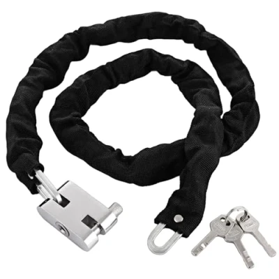 Image of ASelected Bike Lock Heavy Duty,3 Keys,1.2 M Anti Theft Cycle Chain High Security,Weatherproof Bicycle Padlock for Motorcycle Scooter Door Gate Fence