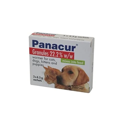 Image of Panacur Cat/Dog Worming Granules, 4.5 g Pack of 3 sachets