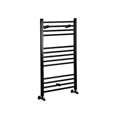 Image of Milano Nero Black Straight Bar Heated Towel Rail 1000mm x 500mm