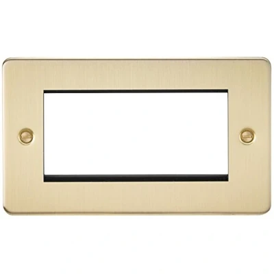 Image of KNIGHTSBRIDGE FP4GBB Flat Plate 4G Modular faceplate Brushed Brass