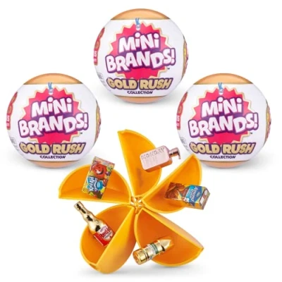 Image of Mini Brands Gold Rush Mystery Capsule Real Collectible Toy (3 Pack)