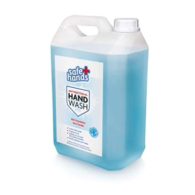 Image of Safe Hands Hand Wash Liquid Soap Unfragranced 5 Litre Refill Antibacterial &amp; Antiviral Kind Gentle to Skin Cleans and Protects Officially Tested Certified