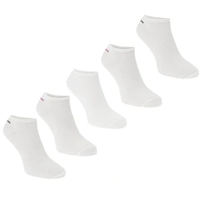 Image of Slazenger Womens Trainer Socks 5 Pack Lightweight White Ladies 4 8