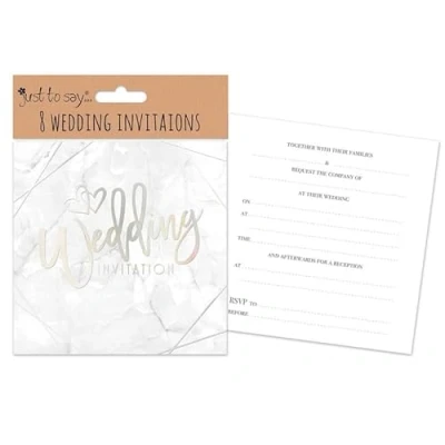 Image of Tallon (7895) Just to Say Square Wedding Invitations &amp; Envelopes Pack of 8