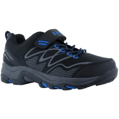 Image of HI TEC Blackout LOW JR Unisex Hiking shoes for kids, Size: 10, Black/blue Synthetics