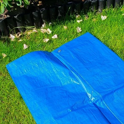Image of 4M X8M tarpaulin,universal waterproof tarp,camping ground sheet garden cover up in sky blue