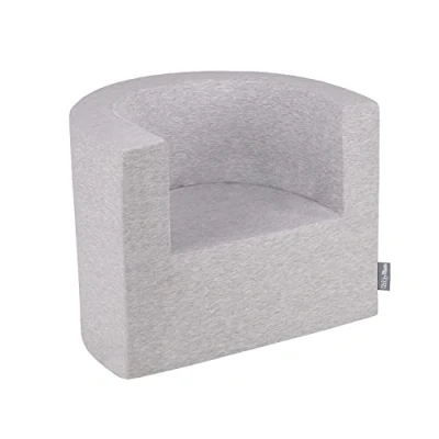 Image of KiddyMoon Soft Foam Armchair Table Set For Kids Montessori Playing Toy Children&#039;s Furniture And Chair Babies Made In EU, Armchair, Light Grey