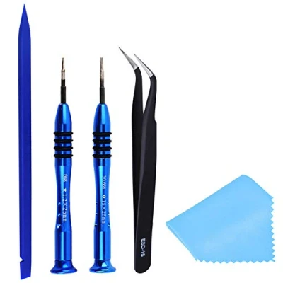 Image of 5Pcs Laptop Repair Tool Kit, P5 Pentalobe + T5 Torx Screwdriver with Precision Tweezers Compatible MacBook Air Pro Retina