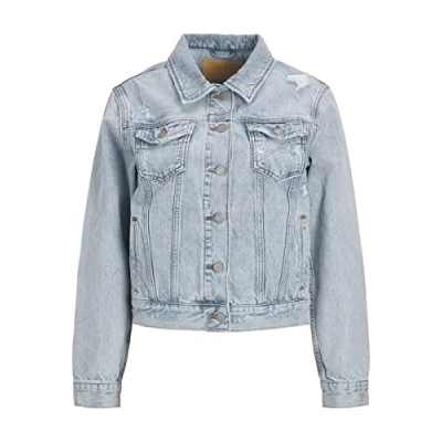 Image of JACK &amp; JONES Women&#039;s Jjxx Jxmelina Cr3013 SVG Regular Jacket, Light Blue (Light Denim), M
