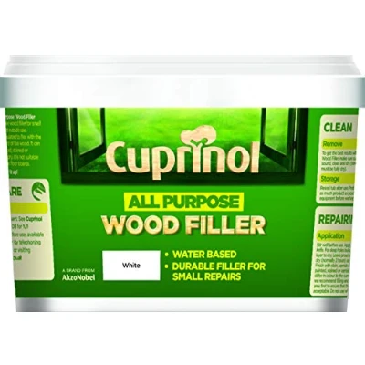 Image of Cuprinol All Purpose Wood Filler Exterior Woodcare, White Tub, 250 ml