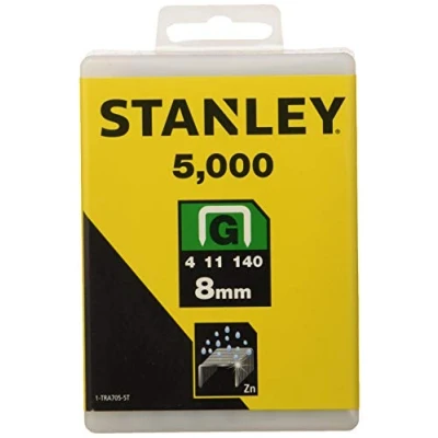 Image of STANLEY 1 TRA705 5T Heavy Duty Staple, 8mm, Pack of 5000, Silver