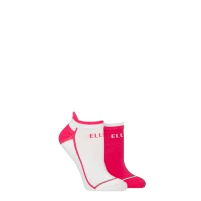 Image of Women&#039;s 2 Pair Elle Sports Cotton Cushioned Trainer Socks Hot Pink 4 8