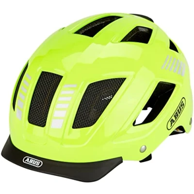 Image of ABUS Hyban 2.0 MIPS city helmet bike with rear light, ABS hard shell, impact protection for men and women Yellow glossy, size XL
