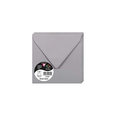 Image of Clairefontaine Ref 5328C Pollen Envelopes (Pack of 20) 140 x 140mm Sized, 120gsm Paper, Gummed Seal, Inkjet &amp; Laser Printer Compatible, Acid Free Koala Grey