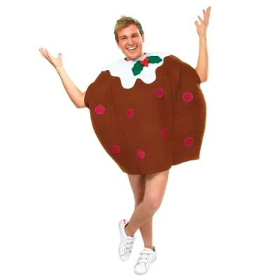 Image of Bristol Novelty AC905 Christmas Pudding Costume, Unisex Adult, Brown, Chest Size 44 Inch
