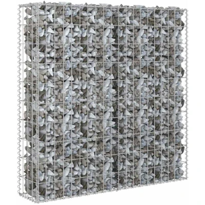 Image of vidaXL Gabion Wall with Covers Galvanised Steel 80x20x100 cm